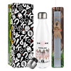Easter candle, metallic white thermos bottle (500ml) & aromatic flat candle (30cm) (GRAY)