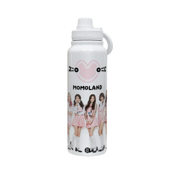 Momoland pink, 1L Stainless Steel Thermal Bottle with Phone Holder & Double Wall Insulation