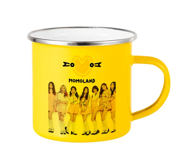 Momoland pink — Yellow Enamel Metallic Cup 360ml