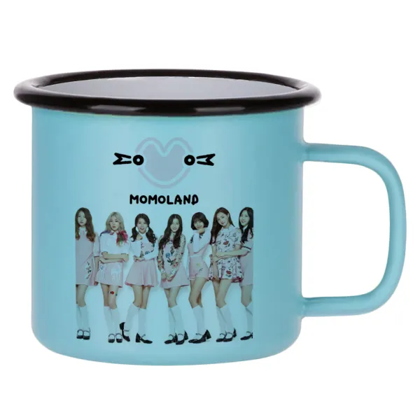 Momoland pink — Κούπα Μεταλλική εμαγιέ ΜΑΤ σιέλ 360ml
