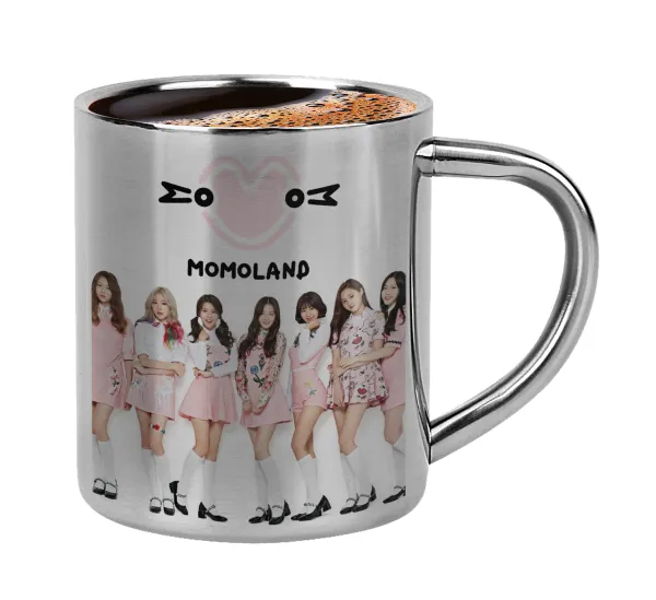Momoland pink — Double-wall metal cup for espresso (220ml)