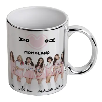 Momoland pink, Κούπα κεραμική, ασημένια καθρέπτης, 330ml