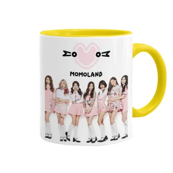 Momoland pink, Κούπα χρωματιστή κίτρινη, κεραμική, 330ml