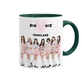Momoland pink, Κούπα χρωματιστή πράσινη, κεραμική, 330ml