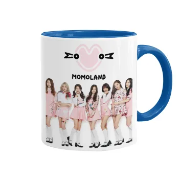 Momoland pink, Mug colored blue, ceramic, 330ml