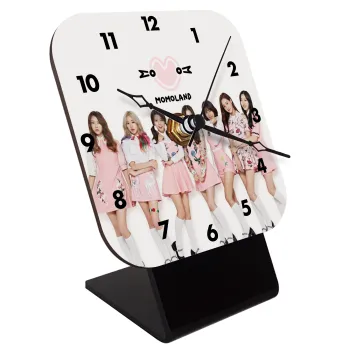 Momoland pink, Επιτραπέζιο ρολόι ξύλινο με δείκτες (10cm)