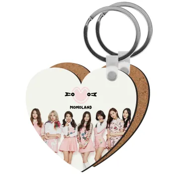 Momoland pink, Μπρελόκ Ξύλινο καρδιά MDF