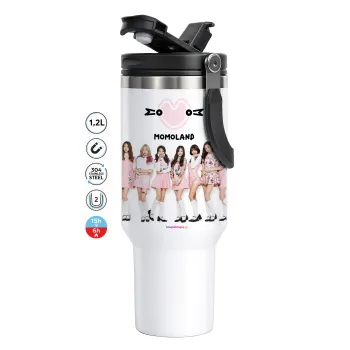 Momoland pink, Mega Stainless steel Tumbler with lid, double wall 1,2L