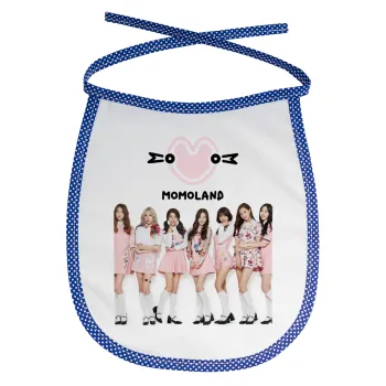 Momoland pink, Σαλιάρα μωρού αλέκιαστη με κορδόνι Μπλε