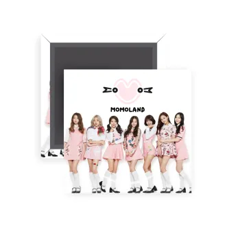 Momoland pink, Μαγνητάκι ψυγείου τετράγωνο διάστασης 5x5cm