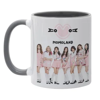 Momoland pink, Mug colored grey, ceramic, 330ml