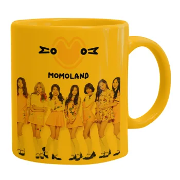 Momoland pink, Ceramic coffee mug yellow, 330ml