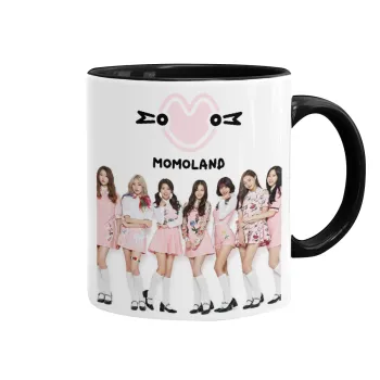 Momoland pink, Mug colored black, ceramic, 330ml