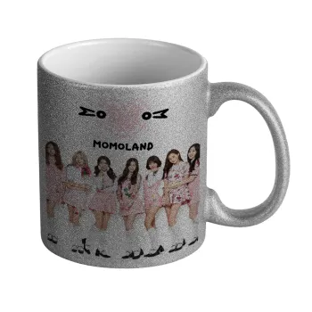 Momoland pink, Κούπα Ασημένια Glitter που γυαλίζει, κεραμική, 330ml