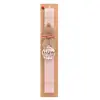 Easter Set, wooden keychain & scented flat Easter candle (30cm) (PINK)