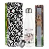 Easter candle, metallic white thermos bottle (500ml) & aromatic flat candle (30cm) (GRAY)