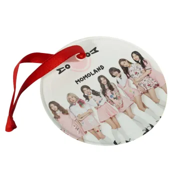 Momoland pink, Christmas ornament glass 9cm