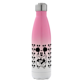 Mickey, Metal mug thermos Pink/White (Stainless steel), double wall, 500ml