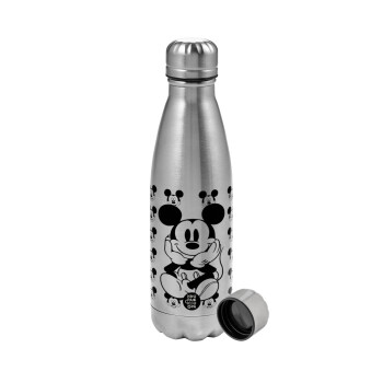 Mickey, Μεταλλικό παγούρι νερού, ανοξείδωτο ατσάλι, 750ml