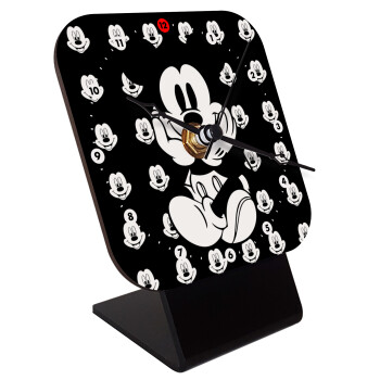 Mickey, Επιτραπέζιο ρολόι ξύλινο με δείκτες (10cm)