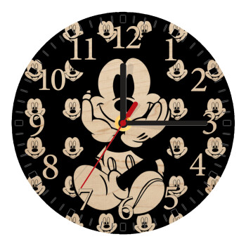 Mickey, Ρολόι τοίχου ξύλινο plywood (20cm)