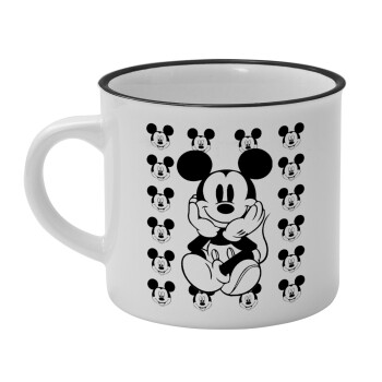 Mickey, Κούπα κεραμική vintage Λευκή/Μαύρη 230ml