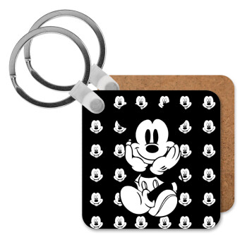 Mickey, Μπρελόκ Ξύλινο τετράγωνο MDF