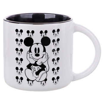 Mickey, Κούπα κεραμική 400ml Λευκή/Μαύρη