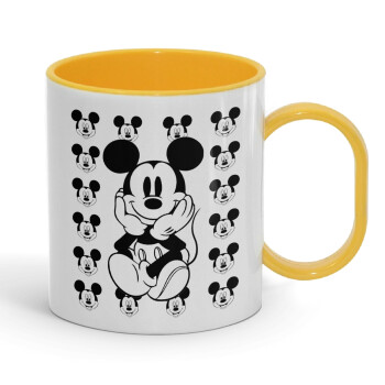 Mickey, Κούπα (πλαστική) (BPA-FREE) Polymer Κίτρινη για παιδιά, 330ml
