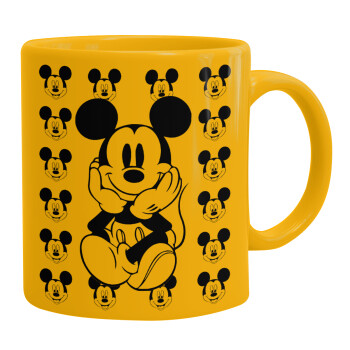 Mickey, Κούπα, κεραμική κίτρινη, 330ml (1 τεμάχιο)