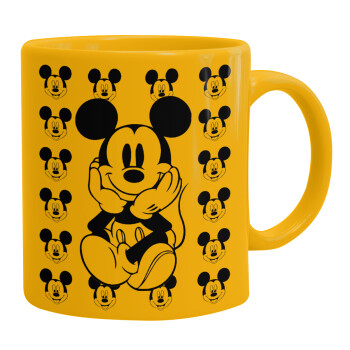 Mickey, Ceramic coffee mug yellow, 330ml