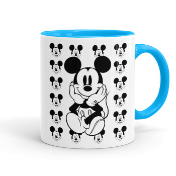 Mickey, Κούπα χρωματιστή γαλάζια, κεραμική, 330ml