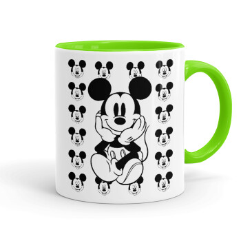 Mickey, Mug colored light green, ceramic, 330ml