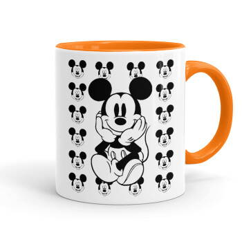 Mickey, Κούπα χρωματιστή πορτοκαλί, κεραμική, 330ml