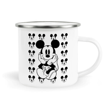 Mickey, Metallic enamel cup white 360ml