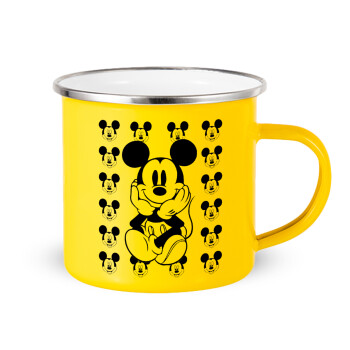 Mickey, Κούπα Μεταλλική εμαγιέ Κίτρινη 360ml