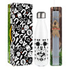 Easter candle, metallic white thermos bottle (500ml) & aromatic flat candle (30cm) (GRAY)