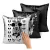Μαξιλάρι καναπέ Μαγικό Μαύρο με πούλιες 40x40cm περιέχεται το γέμισμα