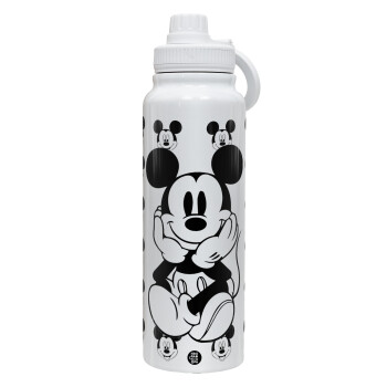 Mickey, 1L Stainless Steel Thermal Bottle with Phone Holder & Double Wall Insulation