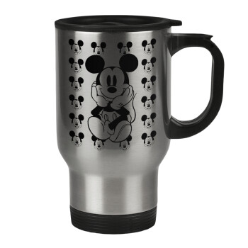 Mickey, Stainless steel travel mug with lid, double wall 450ml