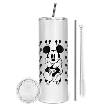 Mickey, Eco friendly stainless steel tumbler 600ml, with metal straw & cleaning brush