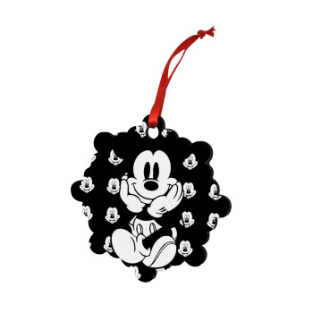 Mickey, Christmas ornament snowflake wooden 7.5cm