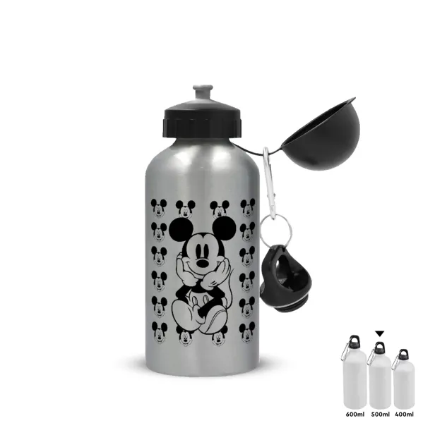 Mickey — Metallic water jug, Silver, aluminum 500ml