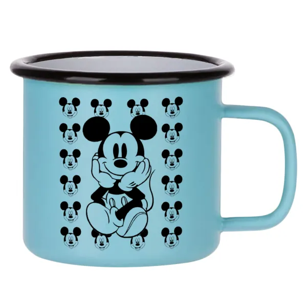 Mickey — Κούπα Μεταλλική εμαγιέ ΜΑΤ σιέλ 360ml