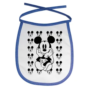 Mickey, Σαλιάρα μωρού αλέκιαστη με κορδόνι Μπλε