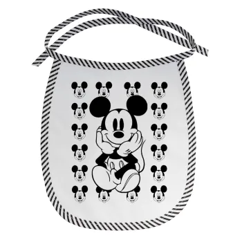 Mickey, Σαλιάρα μωρού αλέκιαστη με κορδόνι Μαύρη