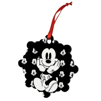 Mickey, Christmas ornament snowflake wooden 7.5cm