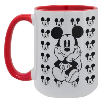 Mickey, Κούπα Mega 15oz, κεραμική Κόκκινη, 450ml