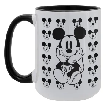 Mickey, Κούπα Mega 15oz, κεραμική Μαύρη, 450ml