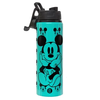 Mickey, Metallic water bottle with safety lid, 850ml aluminum